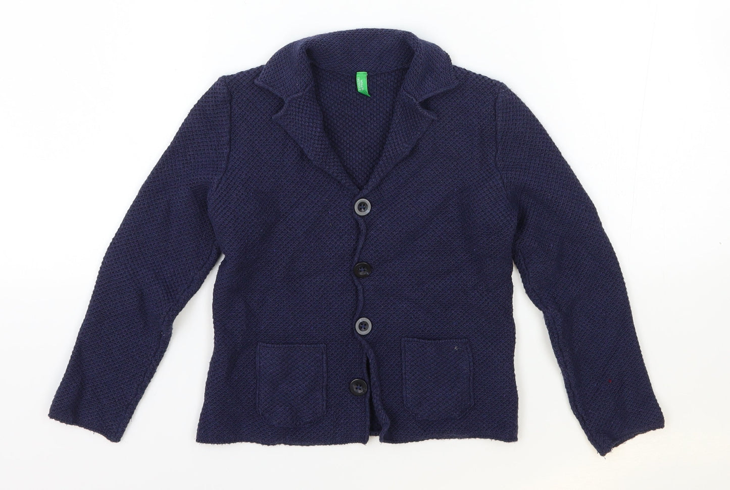 Preworn Girls Blue Jacket Blazer One Size Button