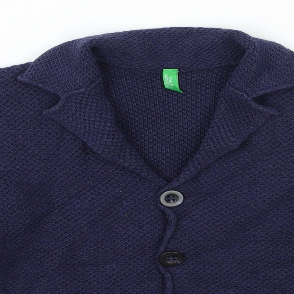 Preworn Girls Blue Jacket Blazer One Size Button