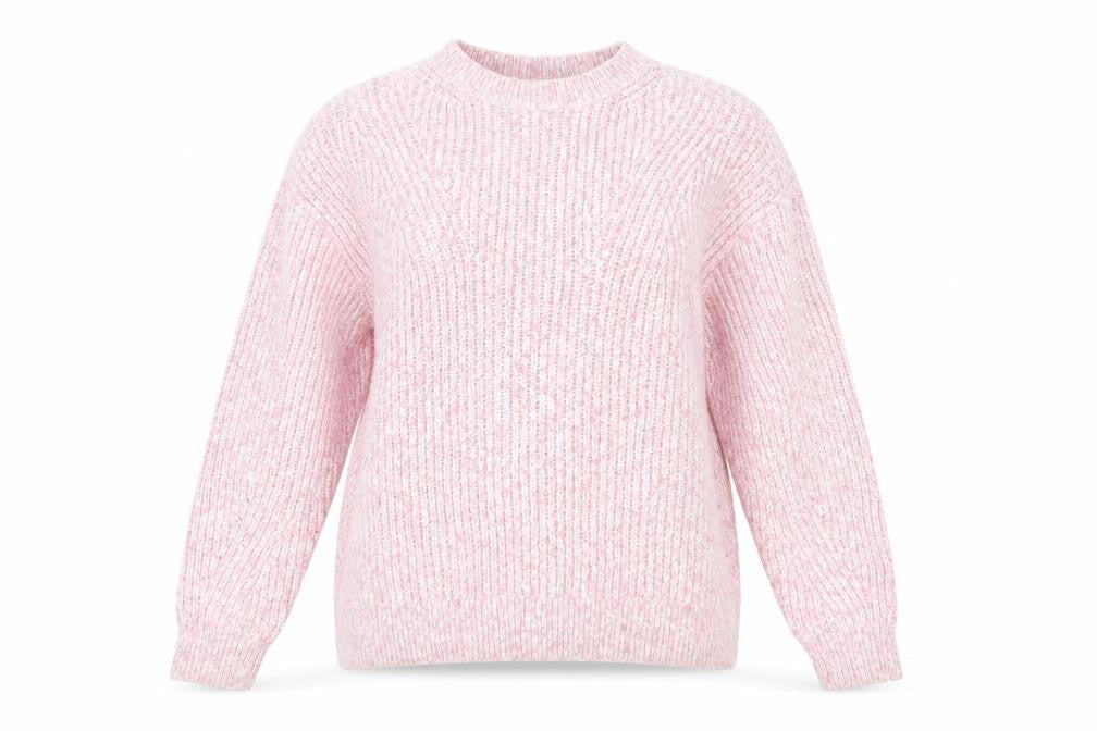 Marks & Spencer Womens Pink Round Neck Polyester Pullover Jumper Size M