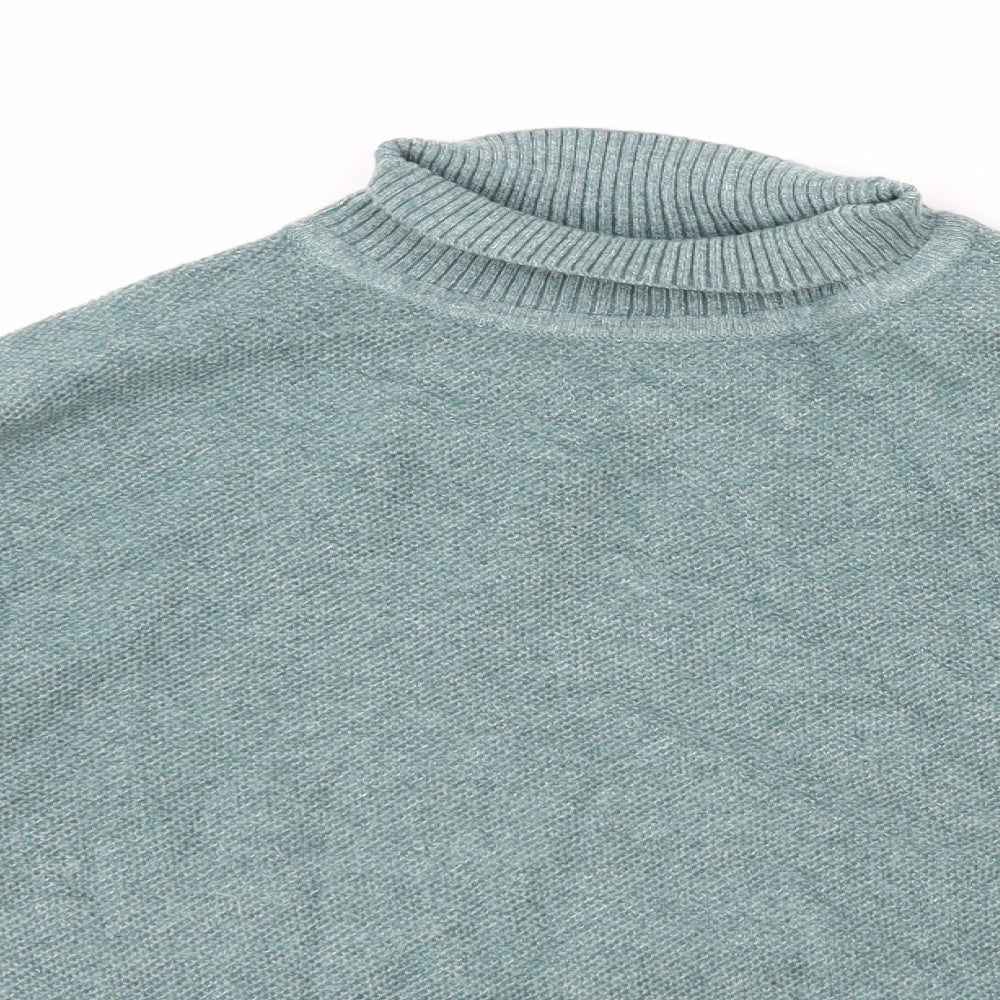 Marks and Spencer Womens Green Roll Neck Polyester Pullover Jumper Size S