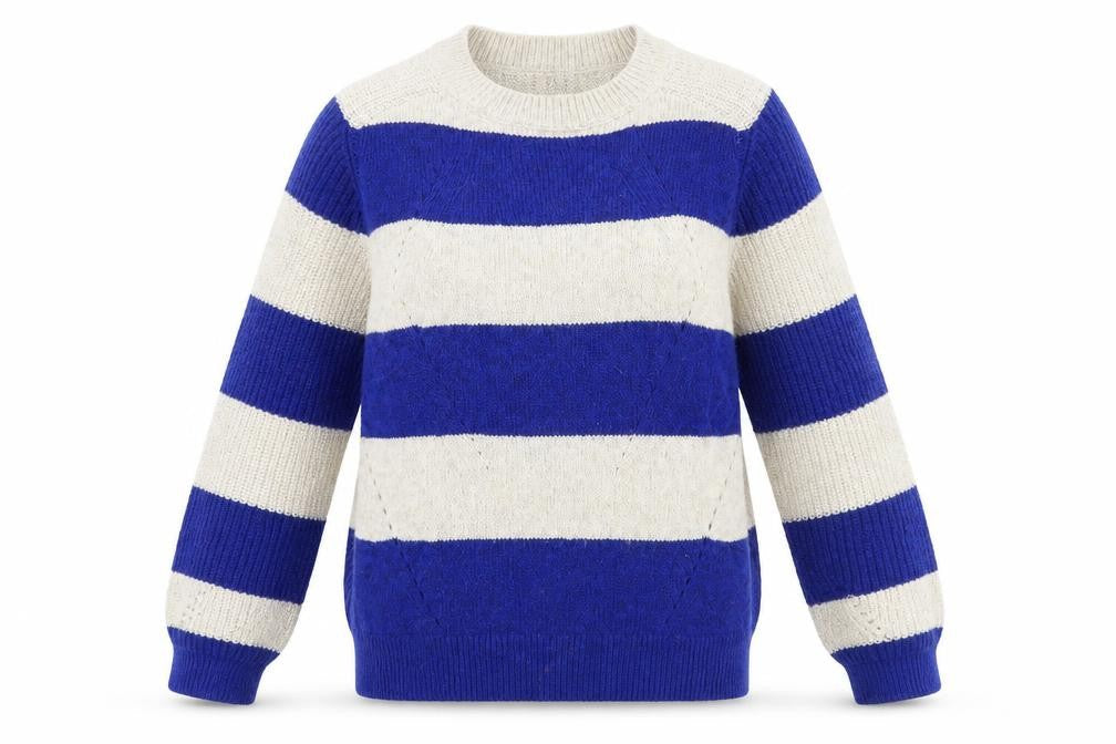 Marks & Spencer Womens Multicoloured Round Neck Striped Polyester Pullover Jumper Size S