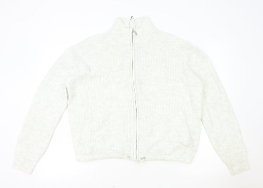 Marks and Spencer Womens Grey Acrylic Full Zip Sweatshirt Size M Zip