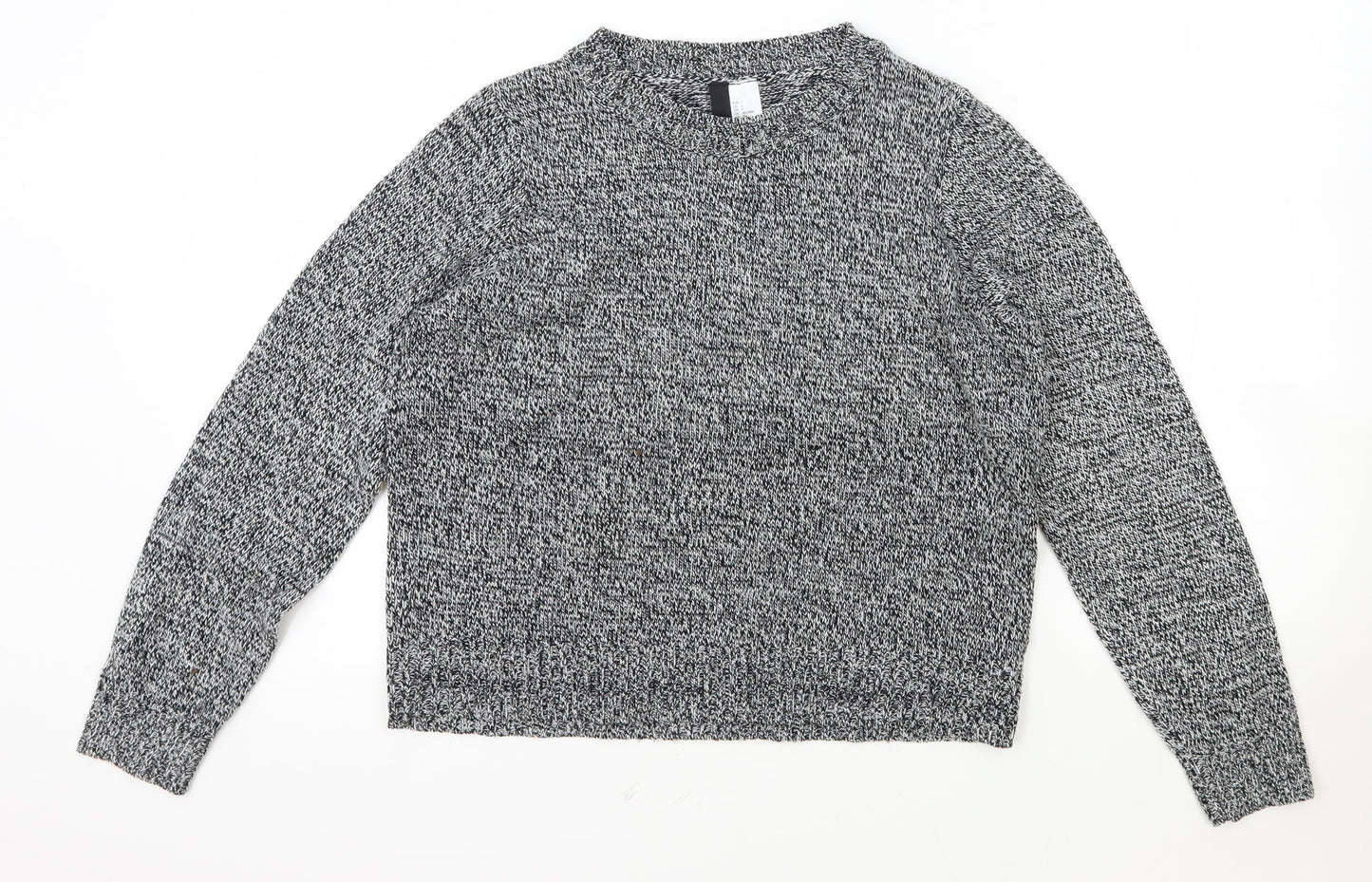 H&M Womens Grey Scoop Neck Acrylic Pullover Jumper Size S