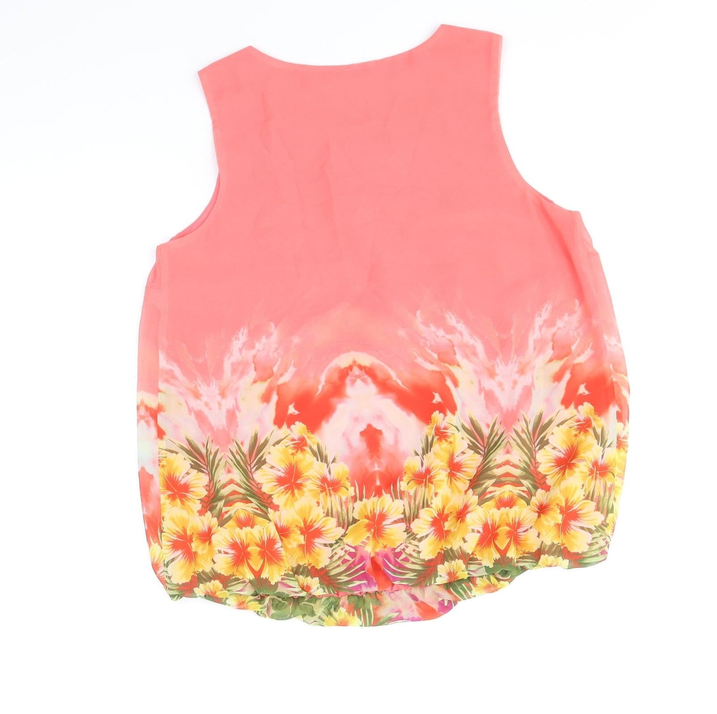 Wallis Womens Pink Polyester Basic Tank Size S Round Neck