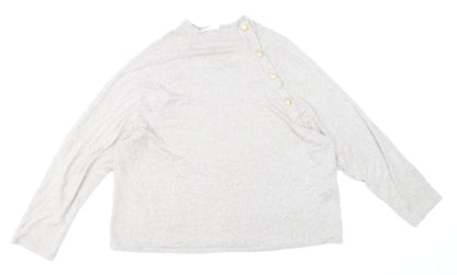 H&M Womens Beige Mock Neck Viscose Pullover Jumper Size M