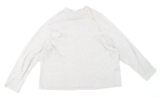 H&M Womens Beige Mock Neck Viscose Pullover Jumper Size M