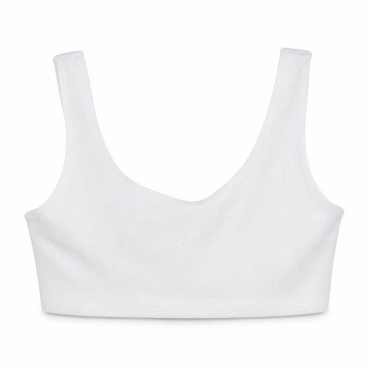Boohoo Womens White Polyester Cropped Tank Size 12 Scoop Neck