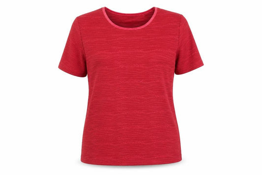 EWM Womens Red Polyester Basic T-Shirt Size 14 Scoop Neck - Size 14-16