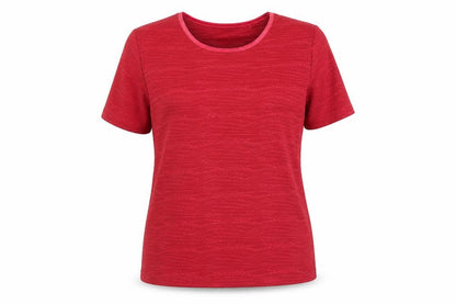 EWM Womens Red Polyester Basic T-Shirt Size 14 Scoop Neck - Size 14-16