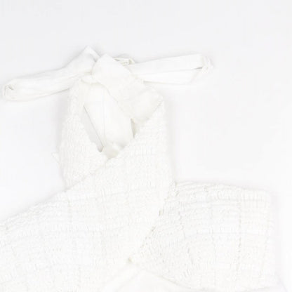 NA-KD Womens White Polyester Cropped Tank Size 10 Halter