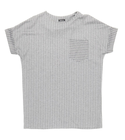 Boohoo Womens Grey Striped Polyester Shirt Dress Size 12 Round Neck Pullover