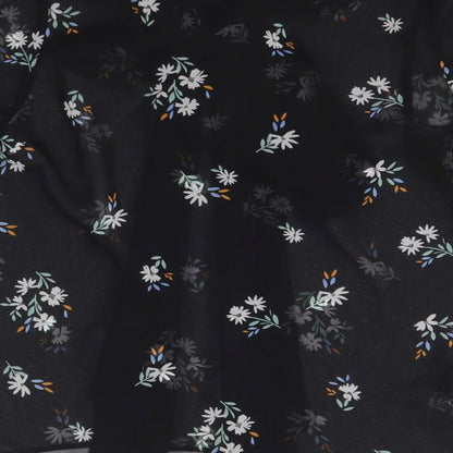 Marks & Spencer Womens Black Floral Polyester Basic Button-Up Size 6 V-Neck