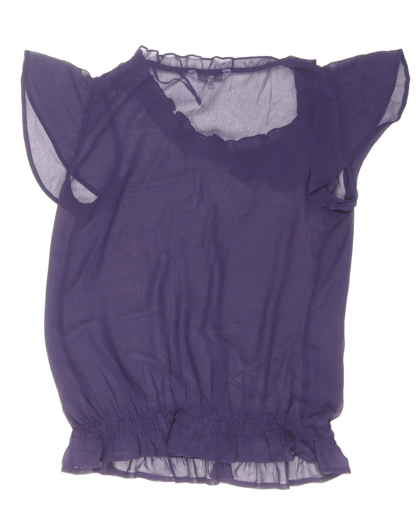 RJR.John Rocha Womens Purple Polyester Basic Blouse Size 14 Scoop Neck