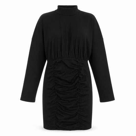 PRETTYLITTLETHING Womens Black Polyester Sheath Size 10 High Neck Pullover