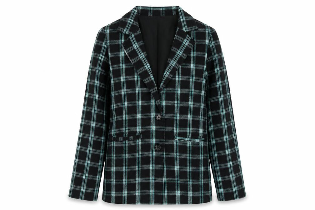 Heartbreak Womens Blue Geometric Pea Coat Coat Size 6 Button