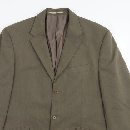 Next Mens Brown Polyester Jacket Blazer Size 42