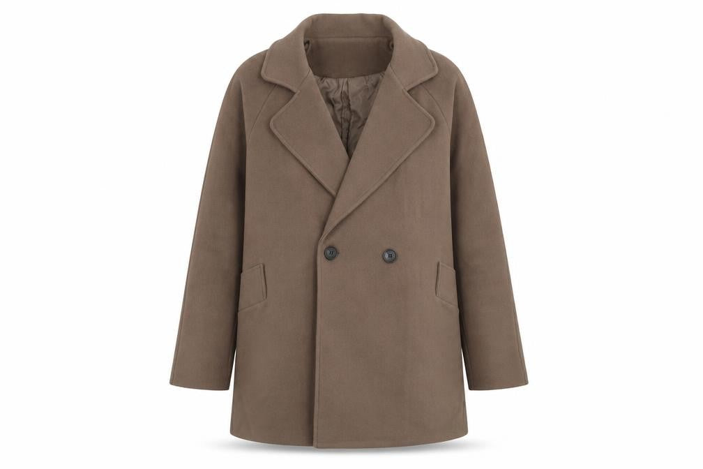 Yaweiwei Womens Brown Pea Coat Coat Size S Button