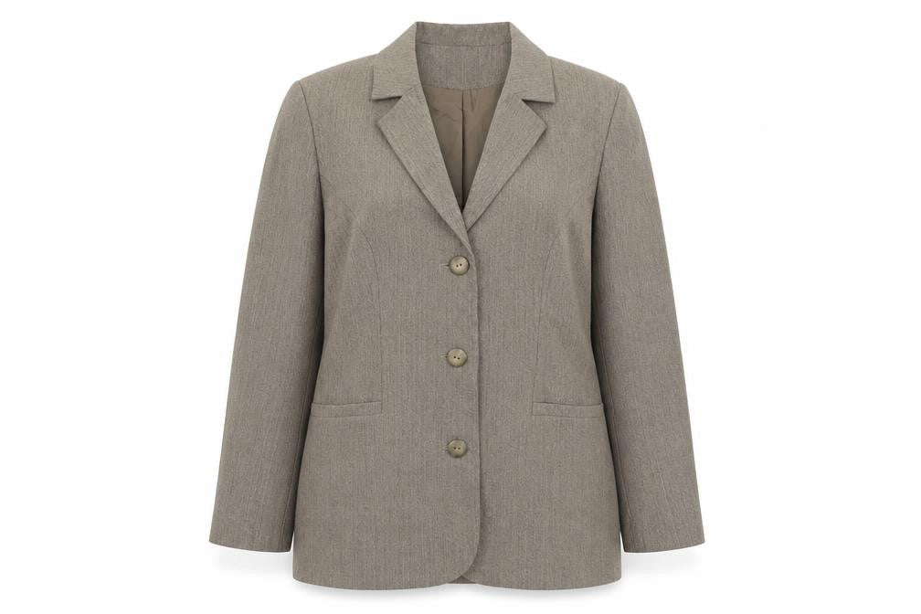 Damart Womens Brown Jacket Blazer Size 14 Button