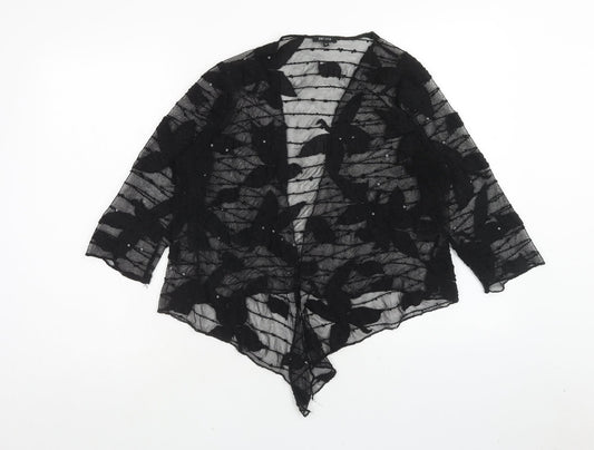 Per Una Womens Black V-Neck Polyamide Cardigan Jumper Size 14