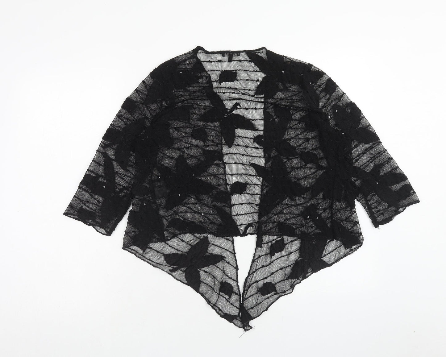 Per Una Womens Black V-Neck Polyamide Cardigan Jumper Size 14