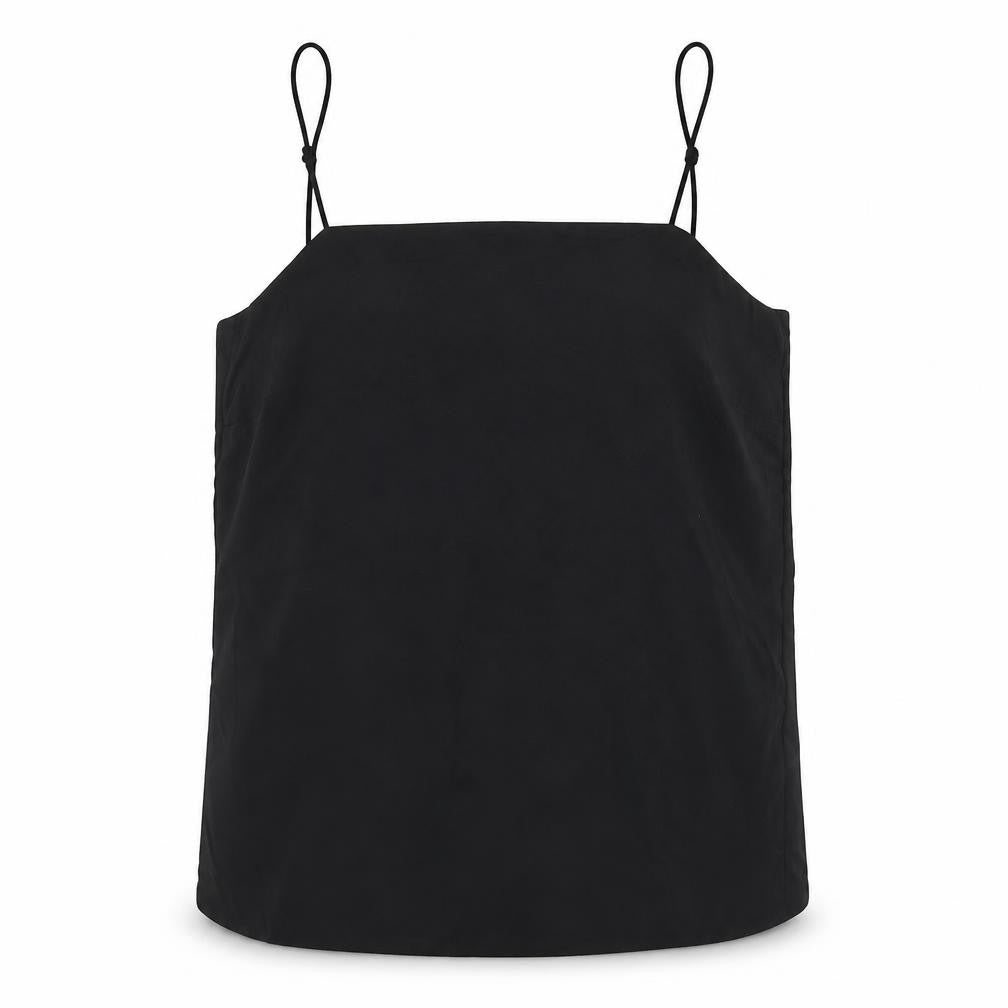 H&M Womens Black Polyester Basic Tank Size 4 Square Neck
