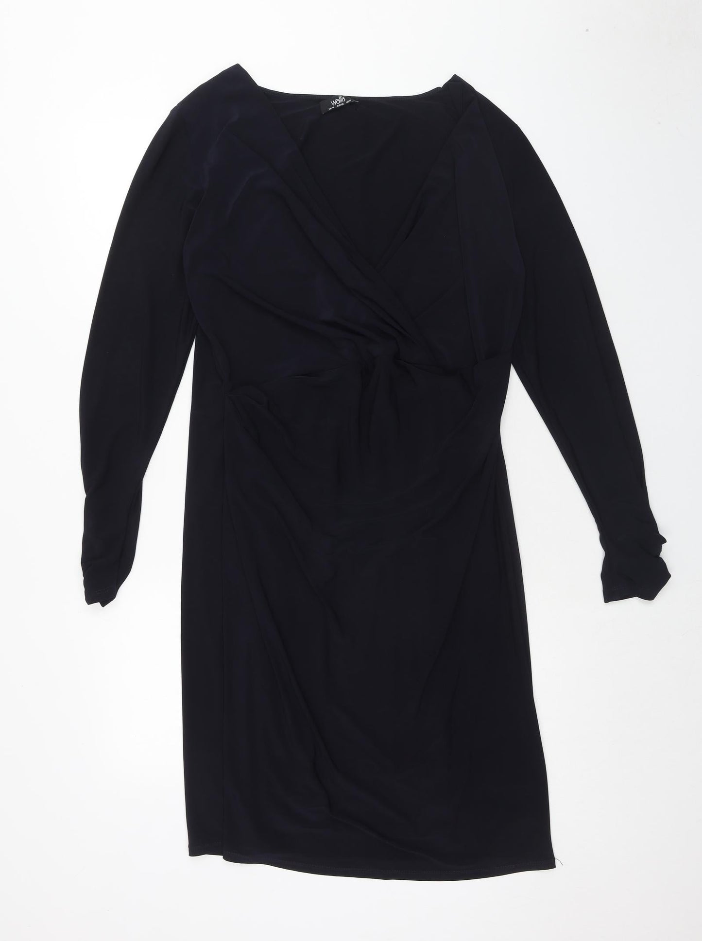 Wallis Womens Blue Polyester A-Line Size 14 V-Neck Pullover