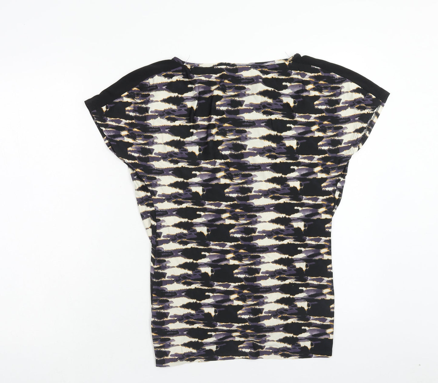 Wallis Womens Multicoloured Geometric Polyester Basic T-Shirt Size 10 Round Neck
