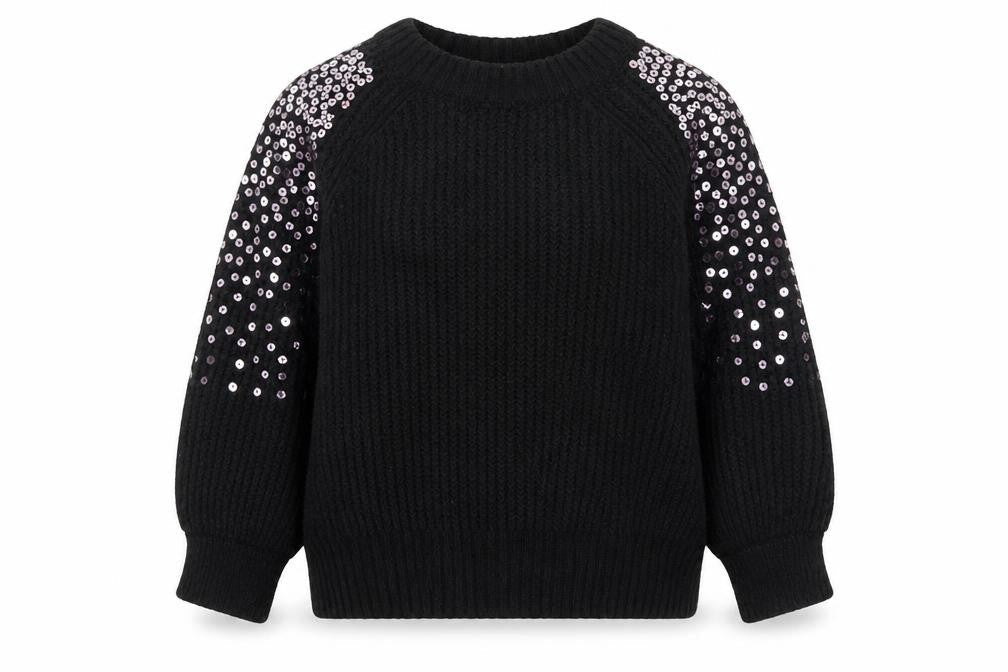 TU Girls Black Round Neck Acrylic Pullover Jumper Size 3XL Pullover
