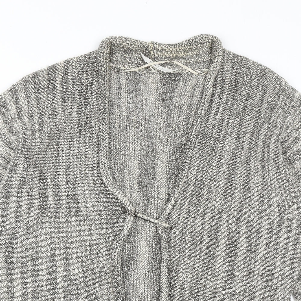 EAST Womens Beige V-Neck Linen Cardigan Jumper Size 14