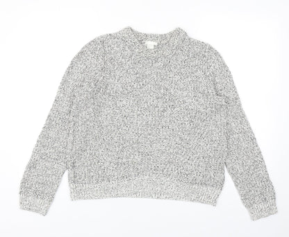 H&M Womens Grey Round Neck Acrylic Pullover Jumper Size M