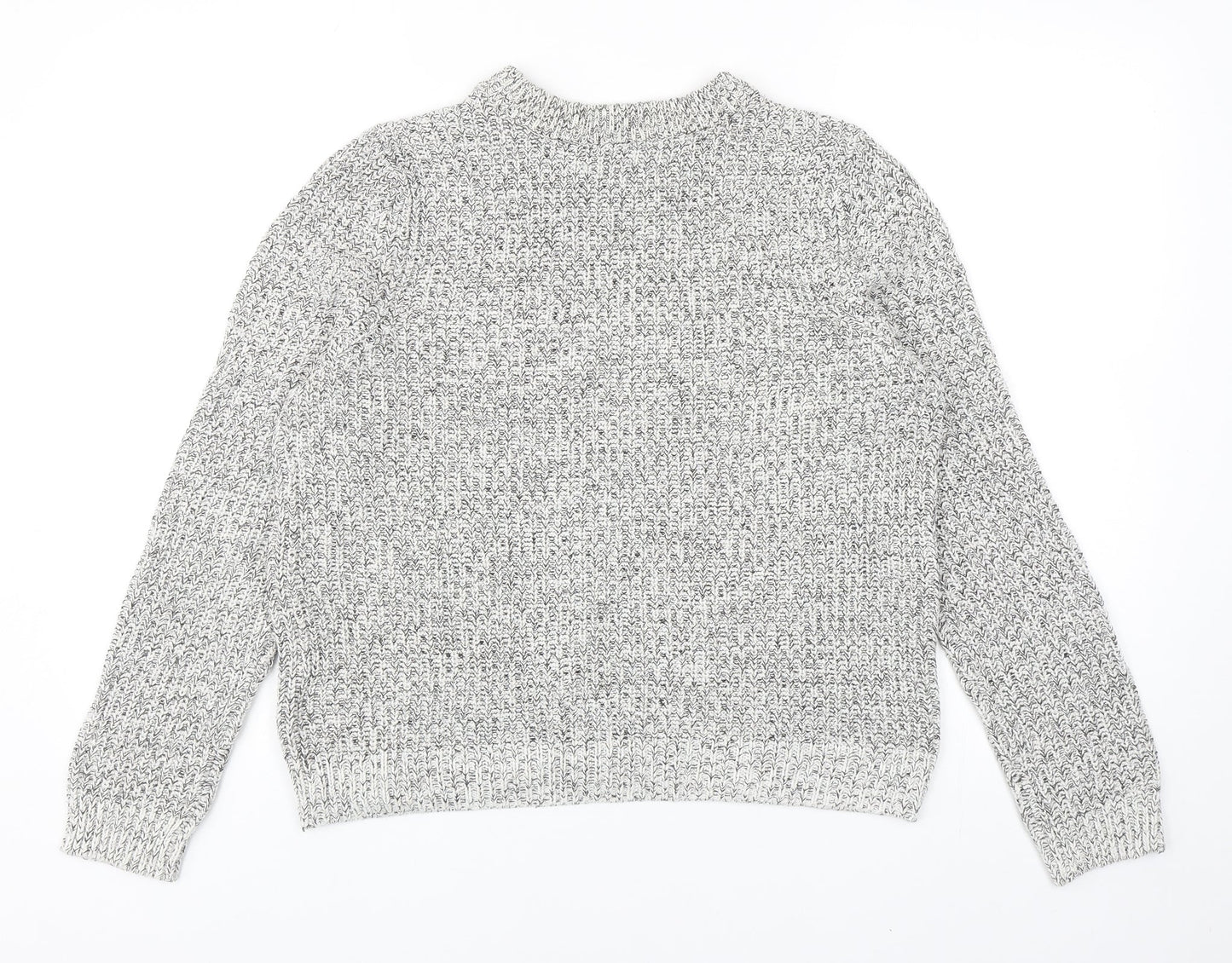 H&M Womens Grey Round Neck Acrylic Pullover Jumper Size M