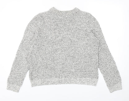 H&M Womens Grey Round Neck Acrylic Pullover Jumper Size M