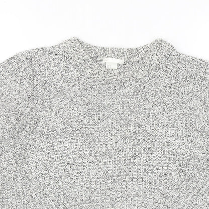 H&M Womens Grey Round Neck Acrylic Pullover Jumper Size M