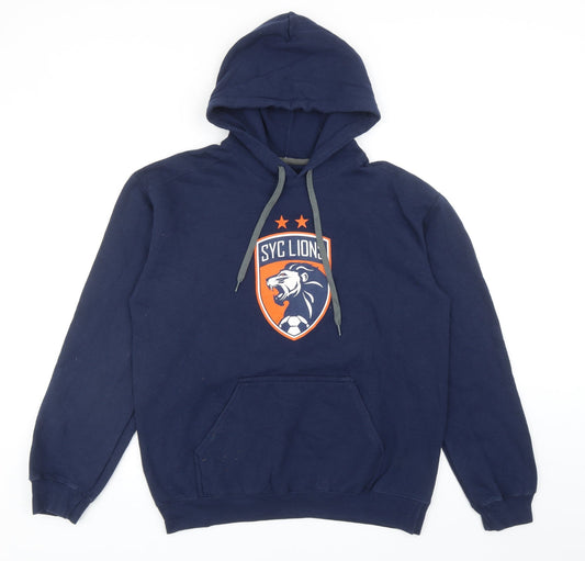 Gildan Mens Blue Cotton Pullover Hoodie Size M