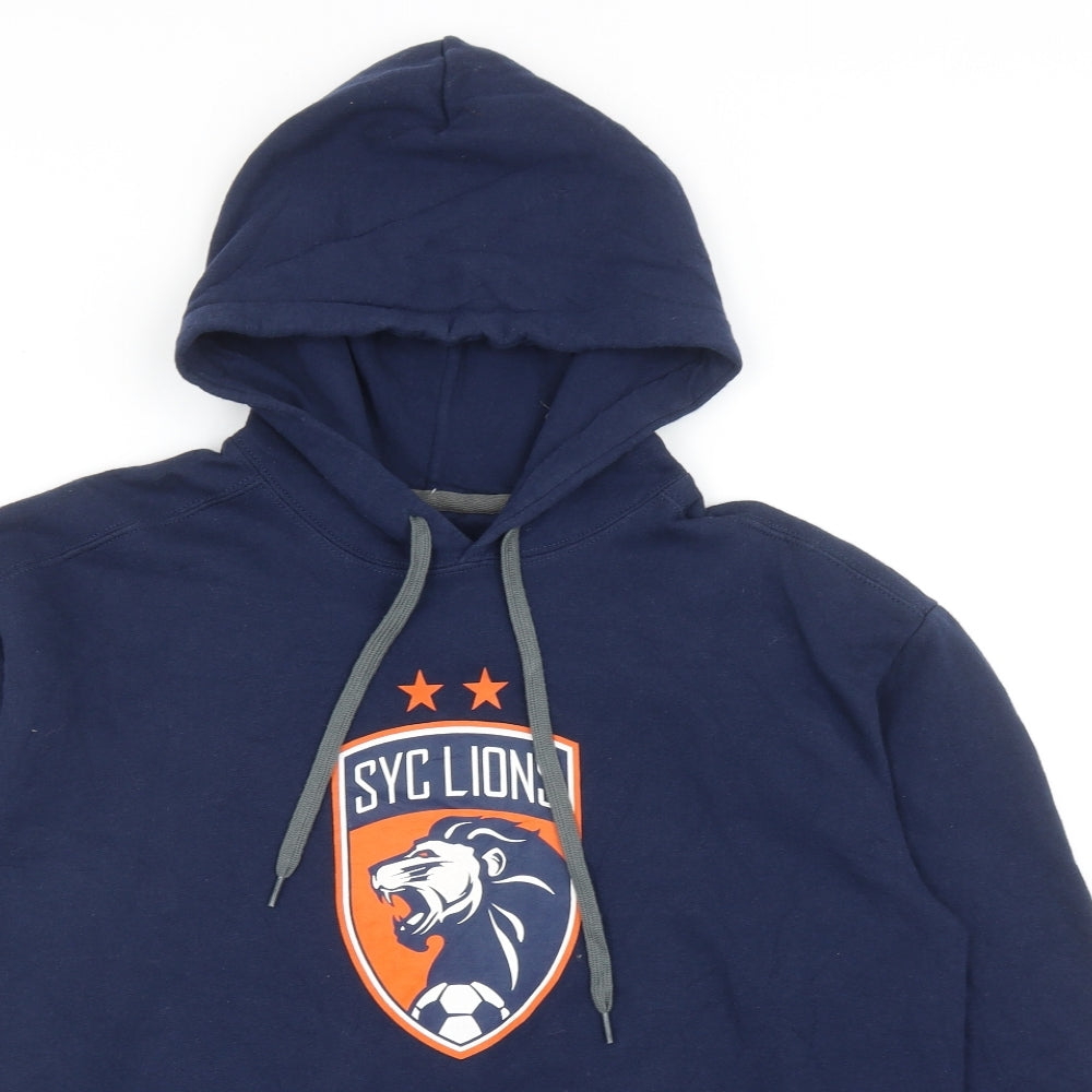 Gildan Mens Blue Cotton Pullover Hoodie Size M