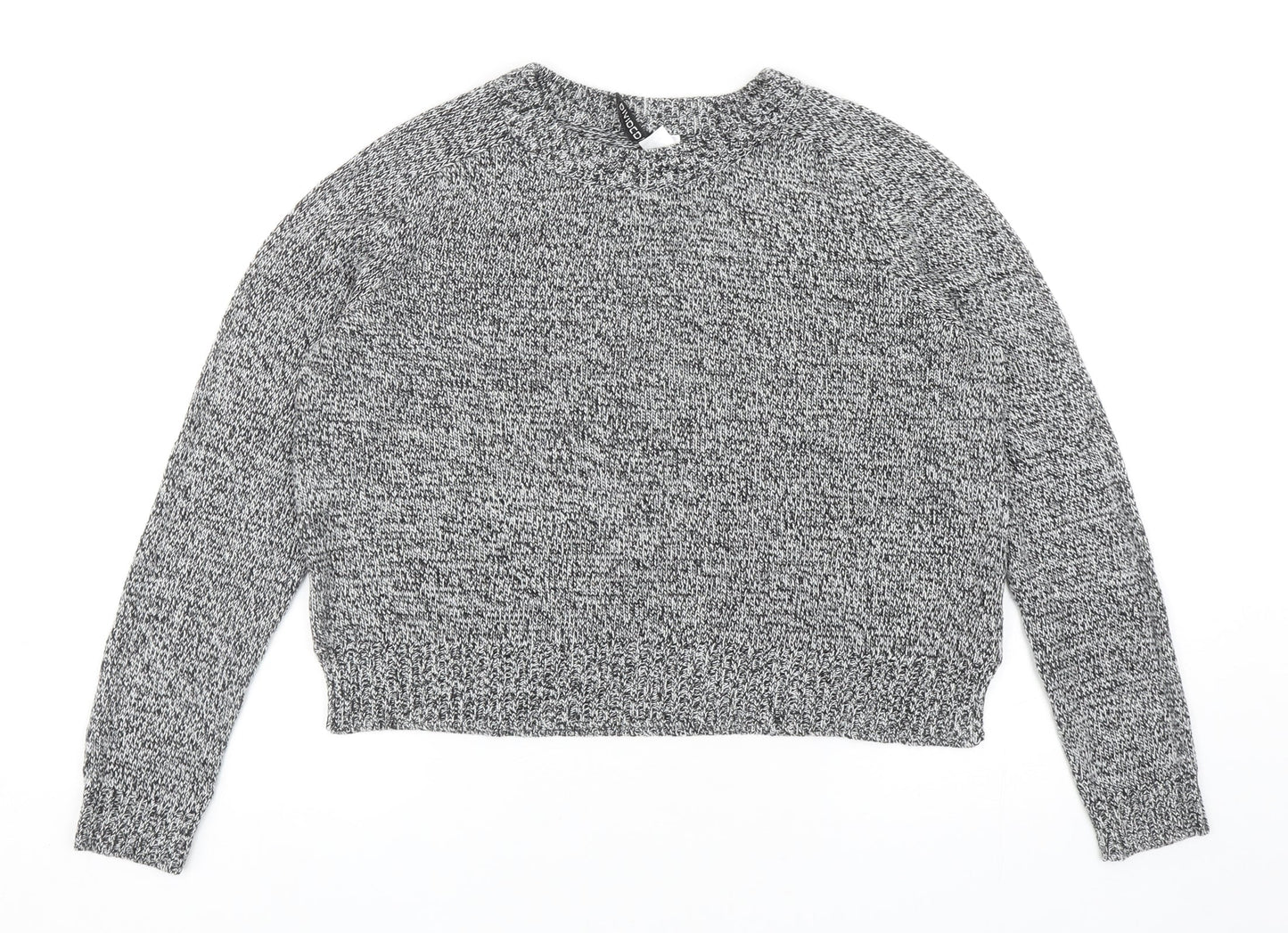 Divided by H&M Womens Grey Scoop Neck Acrylic Pullover Jumper Size S - Cropped