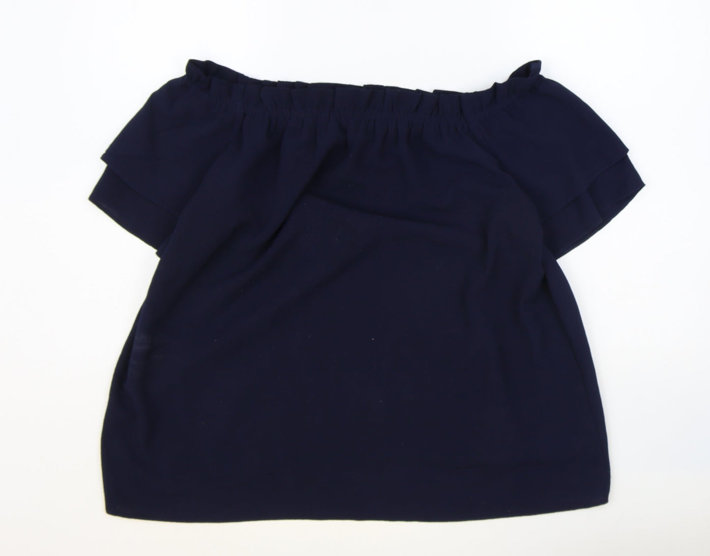 Dorothy Perkins Womens Blue Polyester Basic T-Shirt Size 16 Off the Shoulder