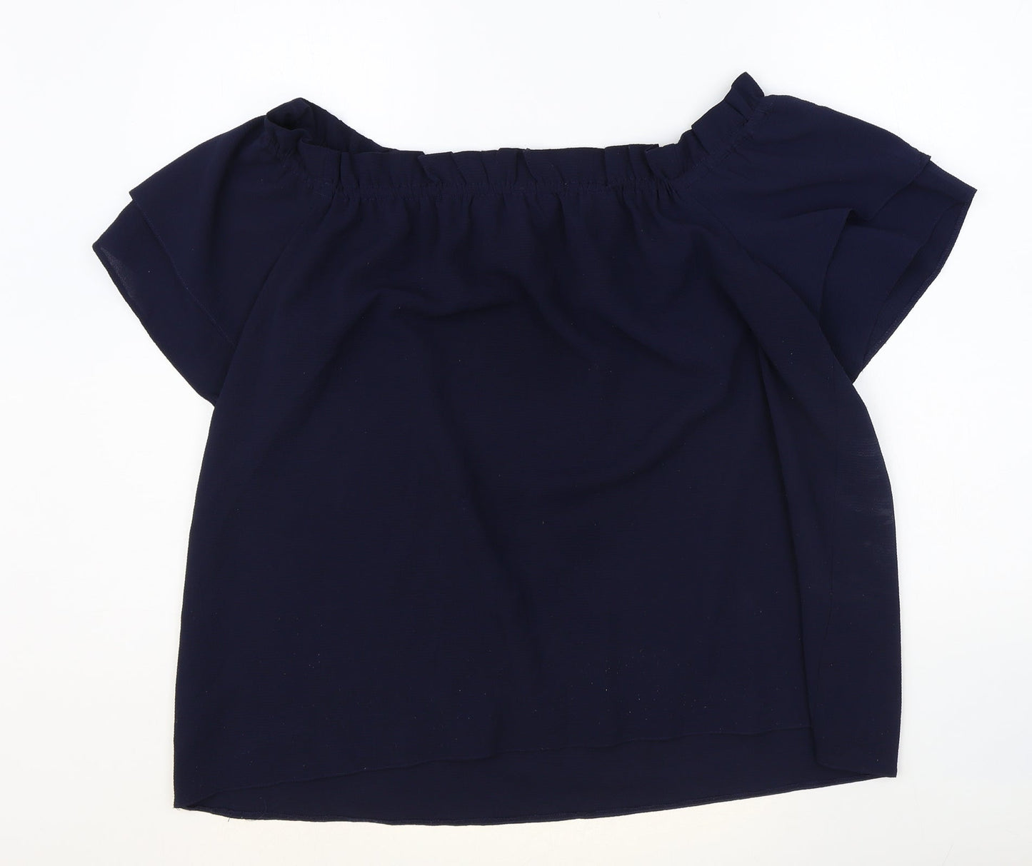Dorothy Perkins Womens Blue Polyester Basic T-Shirt Size 16 Off the Shoulder