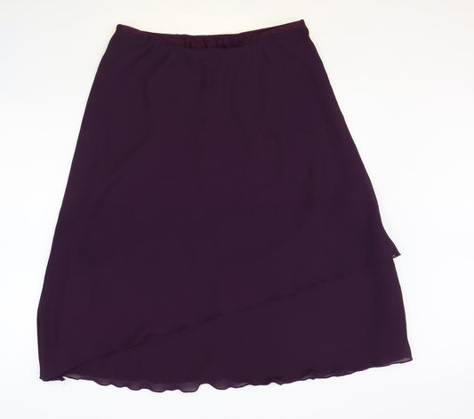 Preworn Womens Purple Polyester A-Line Skirt Size 32 in