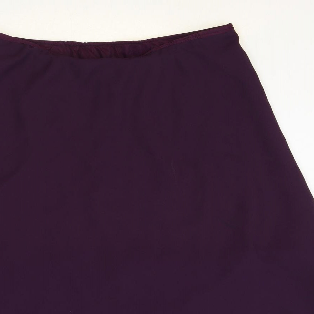 Preworn Womens Purple Polyester A-Line Skirt Size 32 in
