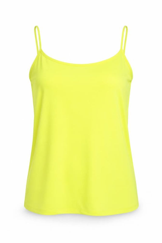 Papaya Womens Yellow Polyester Basic Tank Size 10 Round Neck