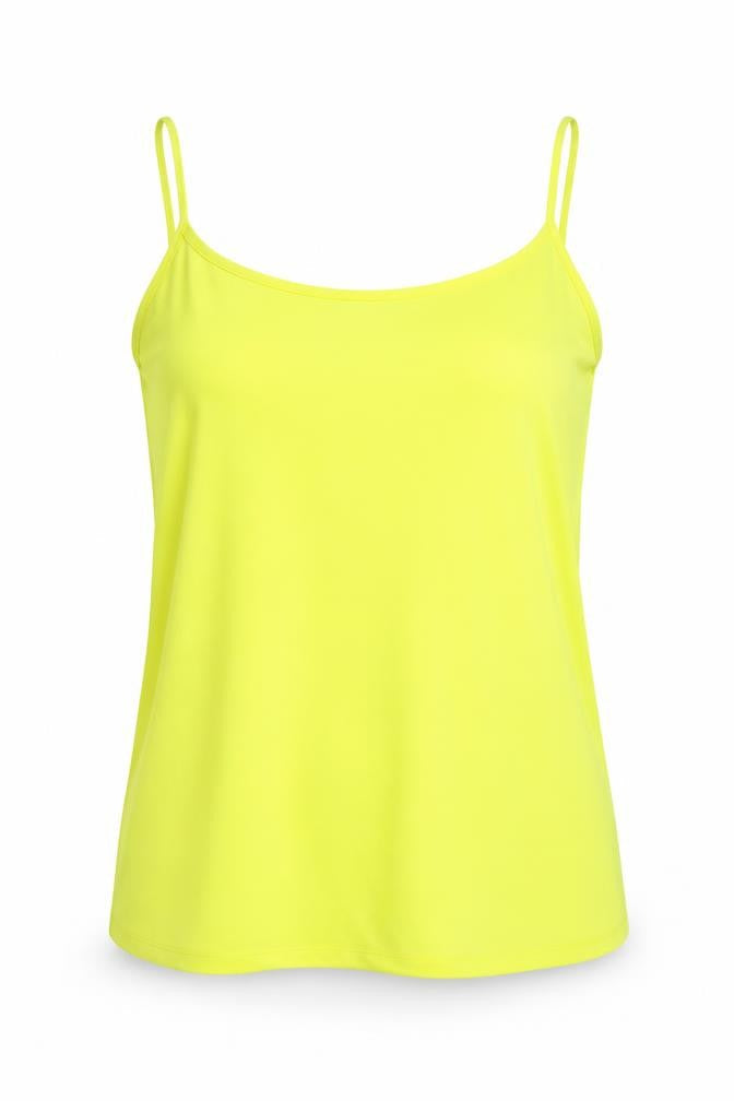 Papaya Womens Yellow Polyester Basic Tank Size 10 Round Neck