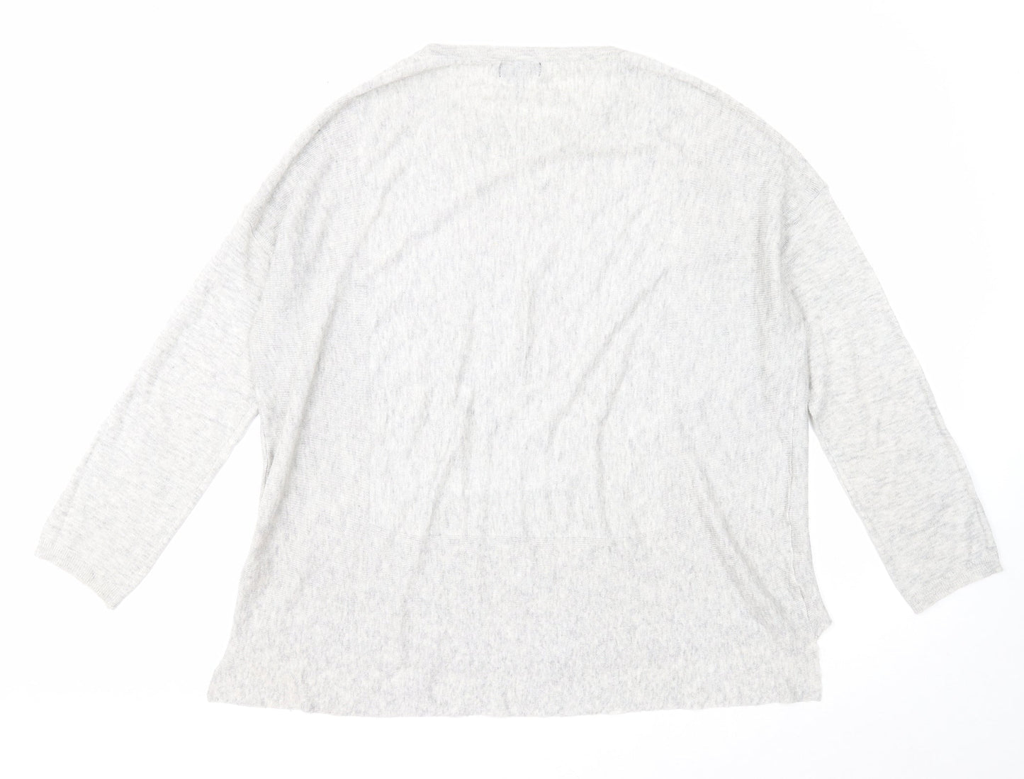 Topshop Womens Grey Round Neck Polyester Pullover Jumper Size 12