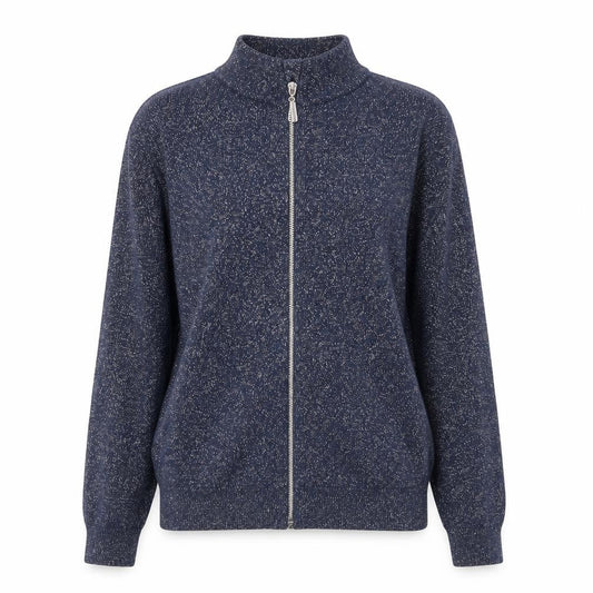 Atmosphere Womens Blue Viscose Full Zip Sweatshirt Size 8 Zip