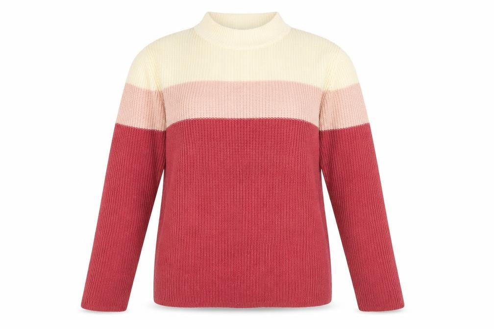 Pure & Natural Womens Pink High Neck Acrylic Pullover Jumper Size M