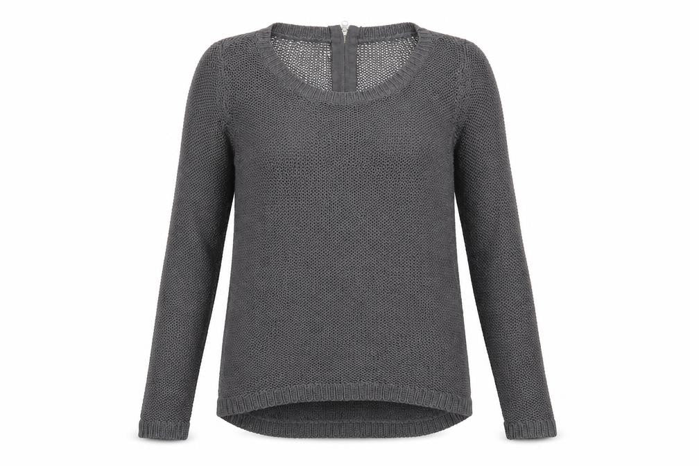 Divided Womens Grey Scoop Neck Acrylic Pullover Jumper Size XS