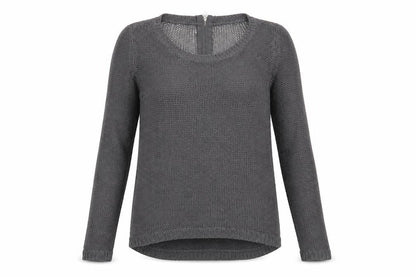 Divided Womens Grey Scoop Neck Acrylic Pullover Jumper Size XS