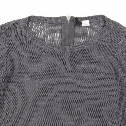 Divided Womens Grey Scoop Neck Acrylic Pullover Jumper Size XS