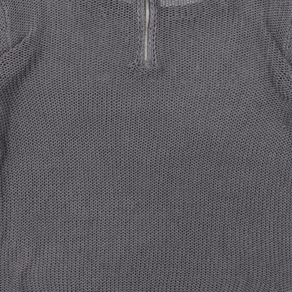 Divided Womens Grey Scoop Neck Acrylic Pullover Jumper Size XS