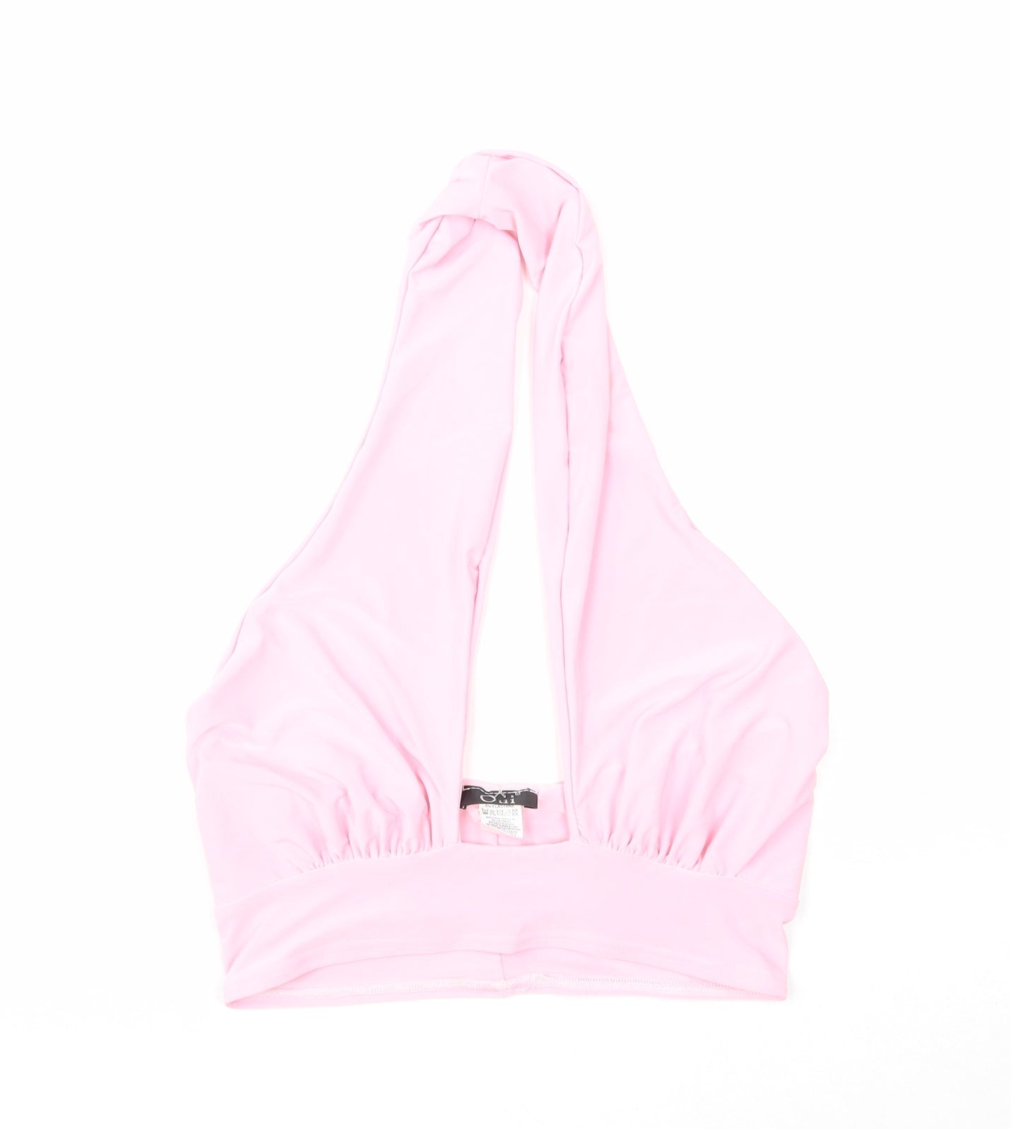 Oui Womens Pink Polyester Cropped Tank Size M Halter